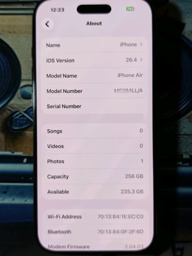 IPHONE 17 Air 256G LL/A 99% esim
