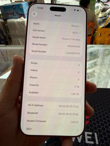iPhone 17 pro max 2Tb ZA Sim 1 + eSIM 99%