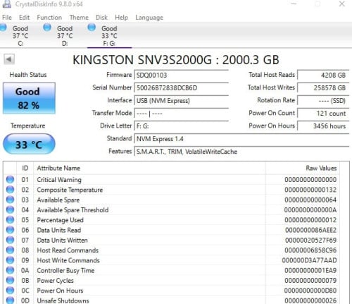 M.2 NVMe 2TB Brand Kingston