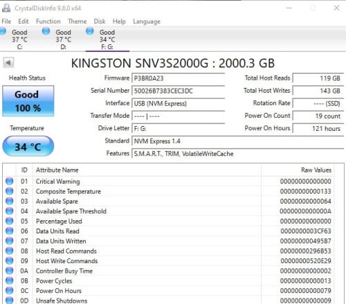 M.2 NVMe 2TB Brand Kingston