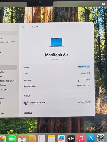 Macbook Air M4 13” 16/512GB មួយតឹកស្អាត