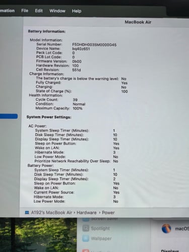 Macbook Air M4 13” 16/512GB មួយតឹកស្អាត