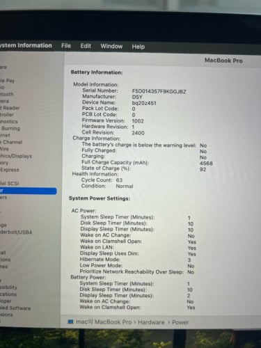 MacBook Pro 2020 13inch i5 ram8 ssd 256g