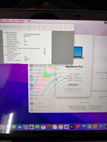 MacBook Pro M2 13inch ram8 ssd 512