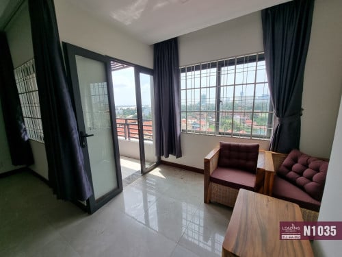 N1035 | Nice Studio with Private Balcony For Rent in Chroy Changva Area