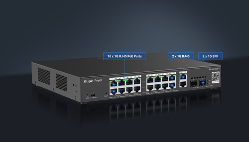 RG-ES220GS-P 20-Port Gigabit Smart Cloud Managed PoE Switch