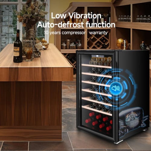 Wine Chiller is ideally suited to store 52 bottles of 0.75 litre Bordeaux style wine bottles.