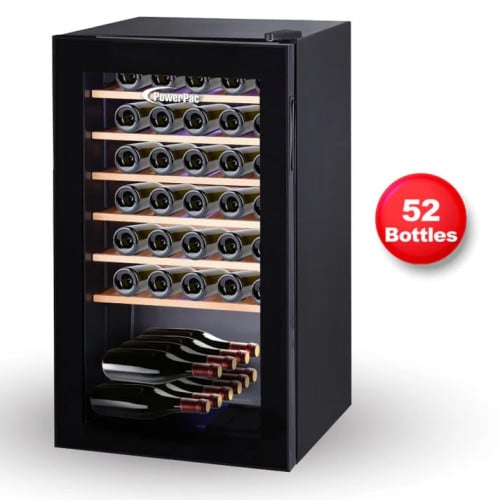 Wine Chiller is ideally suited to store 52 bottles of 0.75 litre Bordeaux style wine bottles.