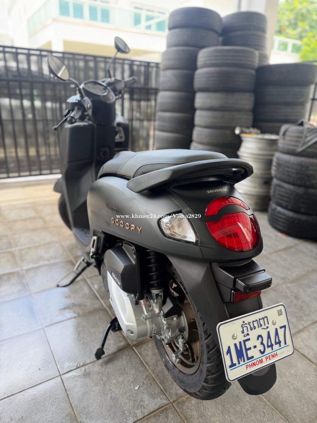 Scoopy 2025 Smart key សោរពីរគ្រាប់ ម៉ូតូស្អាតកឹបលេខដូចថ្មី99%
