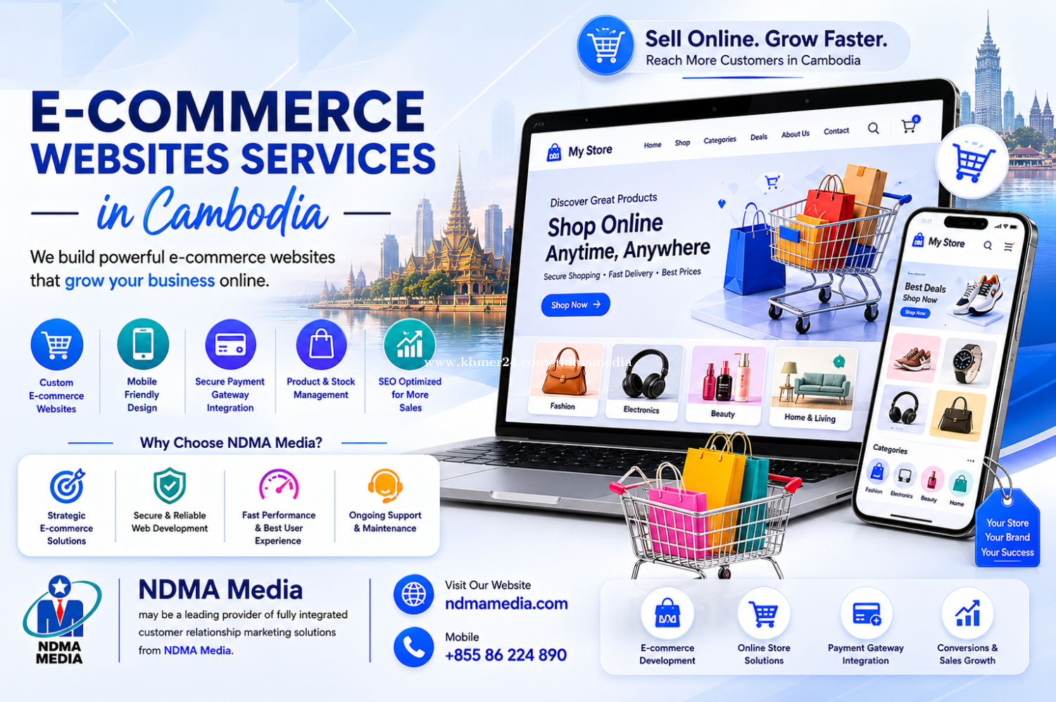 បង្កើតគេហទំព៏រ Ecommerce Online Store