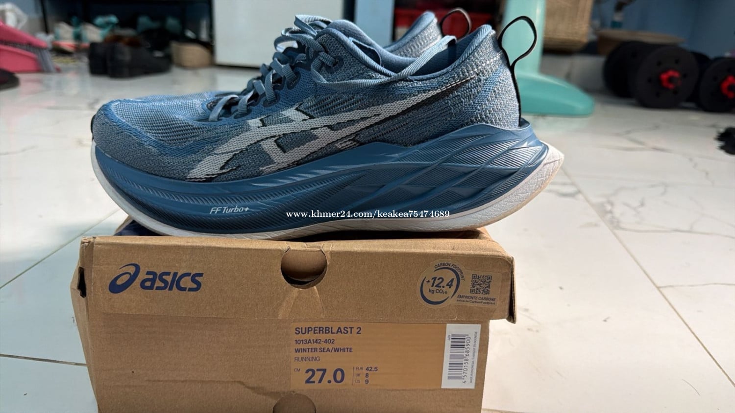 ASICS superblast 2 លេខ 42.5 ទើបប្រើបាម១០០km original