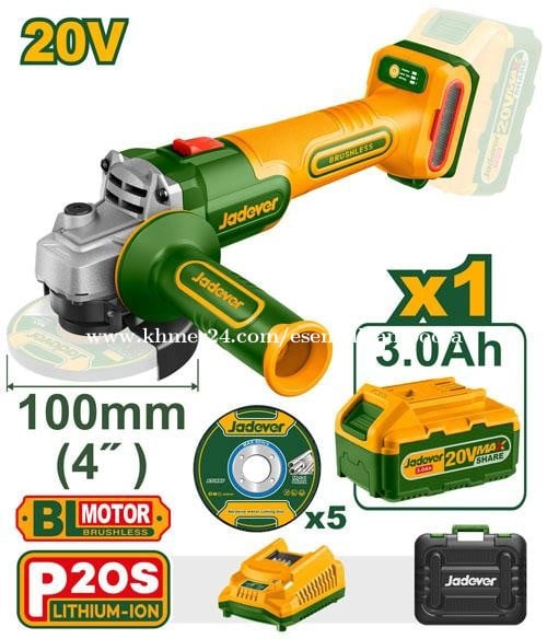 Jadever 20V Cordless Brushless Impact Drill 119-Piece Combo Kit (JDDT4B119)