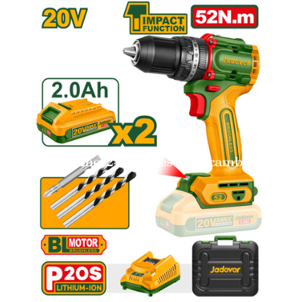 Jadever 20V Cordless Brushless Impact Drill (JDCID5522)