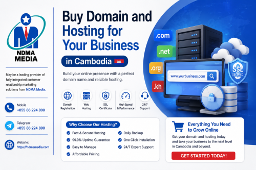 ប្រឹក្សាយោបល់ក្នុងការសរសេរវេបសាយ,ស្នើសុំទិញ #Domain.com, .biz, .org, net ជាមួយអ្នកជំនាញ NDMA Media