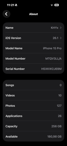 15 pro wifi bypass wifi (256G)