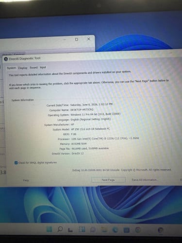 HP 250 G9 i5-12th 8g+512g