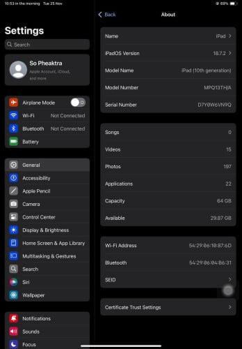 iPad 10th generation សុំណុំហ្សិន ស្ទើតួក្រៅ តម្លៃ 200 ចចារ