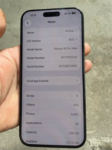 iPhone 16 pro max 98%ថ្ម91%256G