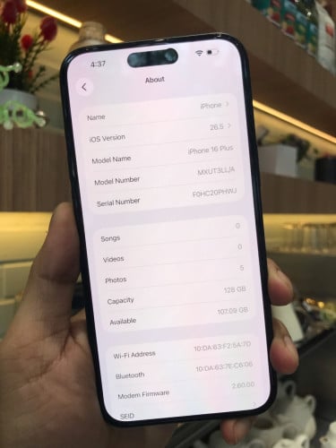iPhone 16plus 128g zin all តួរ98%ថ្ម97%