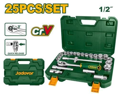 Jadever 1/2" Socket Set 25-Piece (JDST2D25)