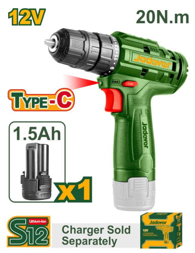 Jadever 12V Lithium-Ion Cordless Drill (JDCDS510)