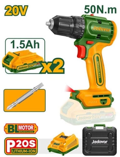 Jadever 20V Cordless Brushless Drill (JDCDP552)