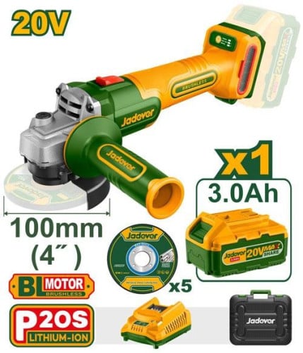 Jadever 20V Cordless Brushless Impact Drill 119-Piece Combo Kit (JDDT4B119)