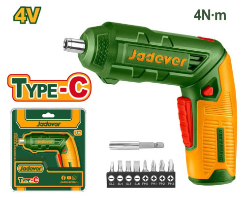 Jadever 4V Lithium-Ion Cordless Screwdriver (JDCV4415)