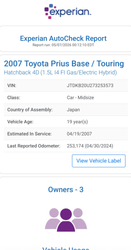 Prius 07 ពាក់កណ្តាលហ្វូលព៌ណប្រាក់ធានាឡានស្អាតអត់ដូរពណ៌អត់កាត់តឡានស្អាត