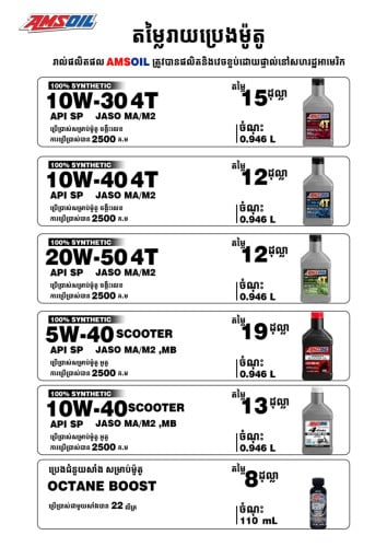 RWD Lubricants មានលក់ និងប្តូរប្រេងម៉ាស៊ីនម៉ូតូ