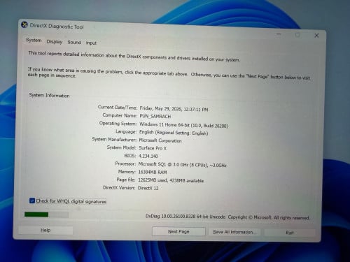 Surface Pro X LTE