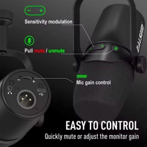 USB/XLR Dynamic Microphone for streaming, podcasting, voiceover