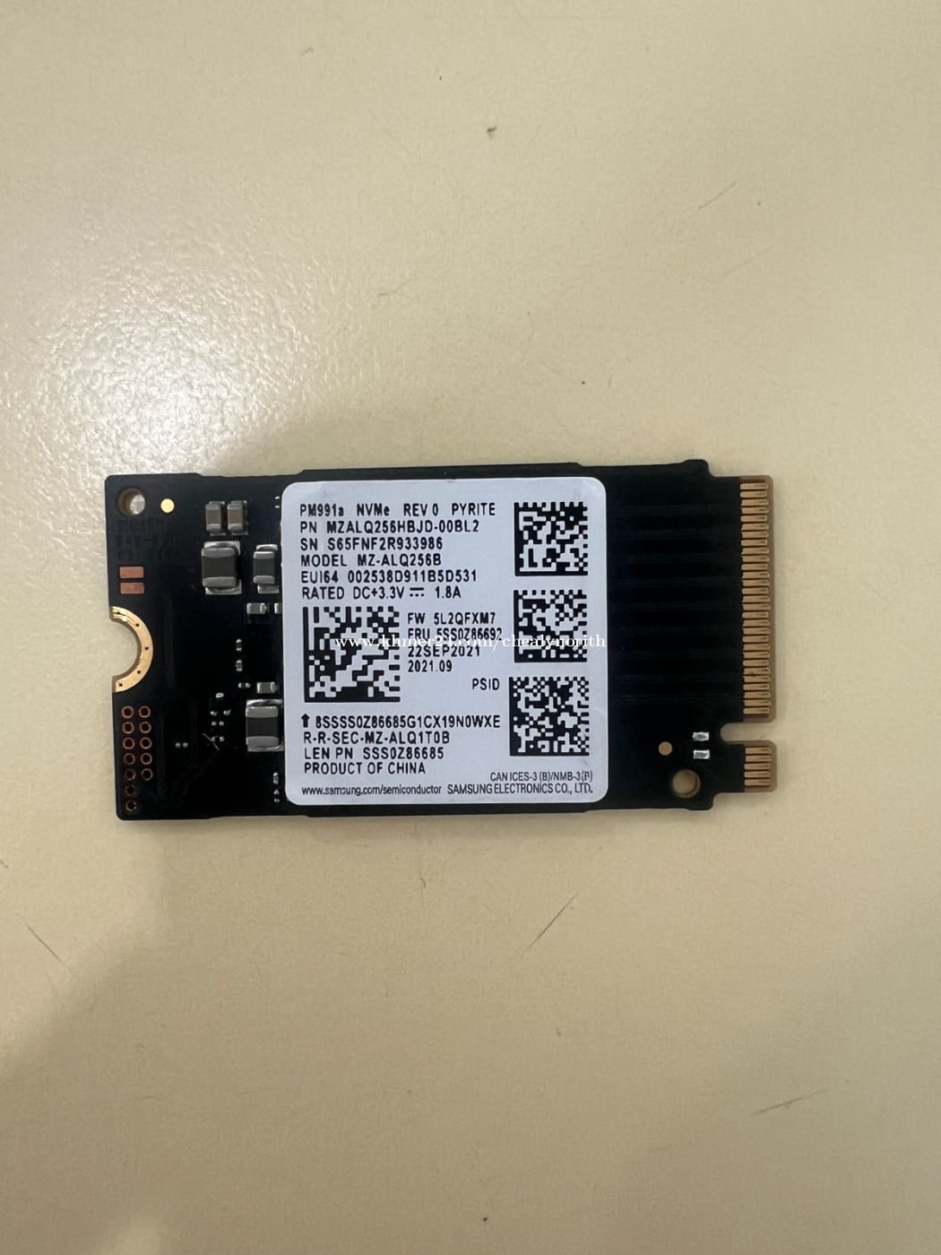 Samsung PM991a 256GB NVMe M.2 2242 SSD | PCIe Gen3 x4