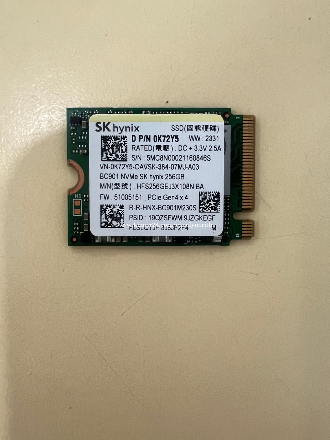 SK hynix BC901 256GB NVMe M.2 2230 SSD (PCIe Gen4)