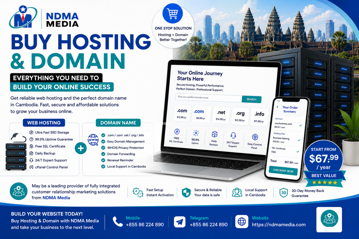 Web Hosting in Cambodia ( Unmetered SSD )