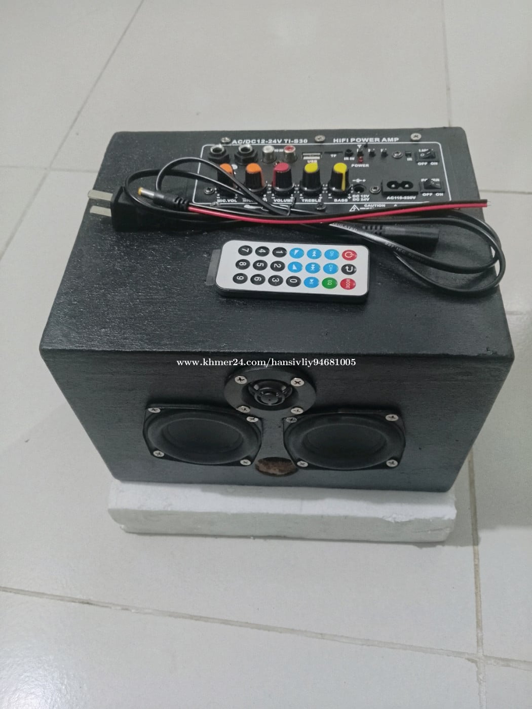កូនបាស់កម្លាំង80w សម្លេងស្រទន់ប្រើភ្លើងរដ្ឋ