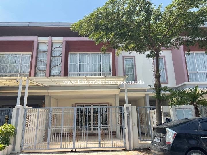 Link house for rent Borey Orkide Chroychangva 6A