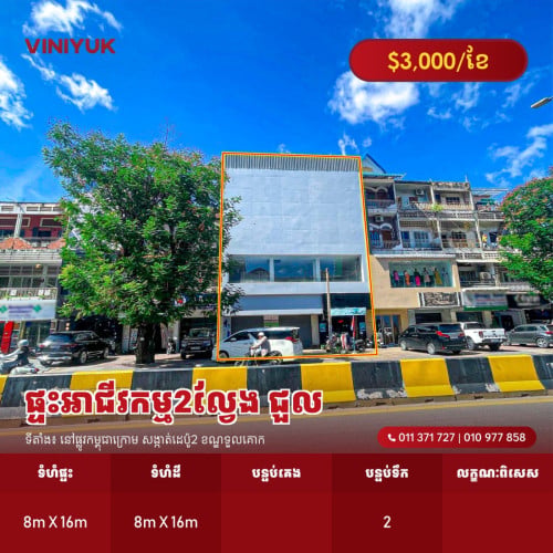ផ្ទះអាជីវកម្ម2ចូលគ្នា សម្រាប់ជួល !