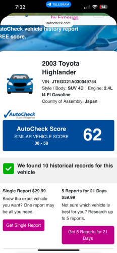 ចង់លក់ highlander ឆ្នាំ 03 v4ប៉ុង១