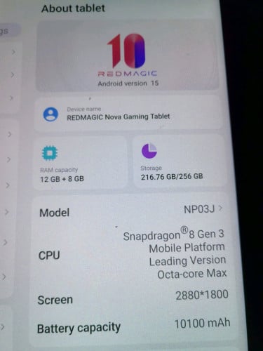 ចង់លក់ Redmagic Nova Gaming Tablet 98% 10ich