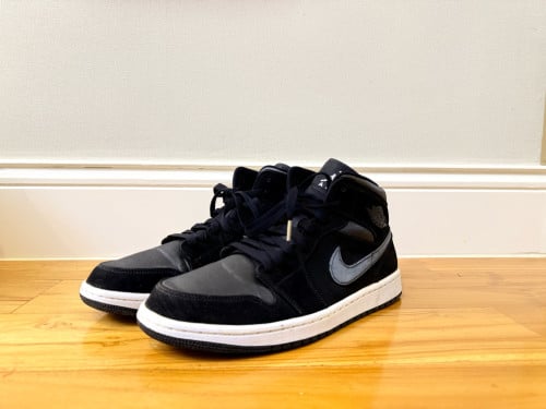 ✅ORIGINAL 100% Air Jordan 1 Mid Black Anthracite Size 45