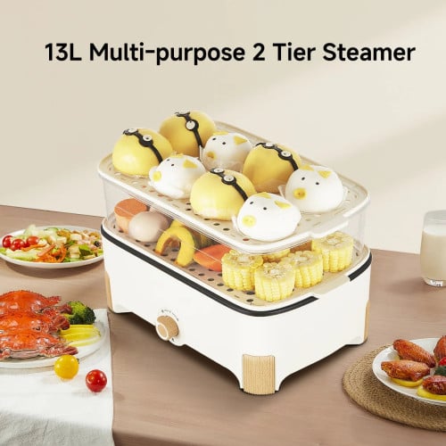 2in1 Multi function 2 Tier Food Steamer & Steamboat, Non-stick Inner Pot, 17L