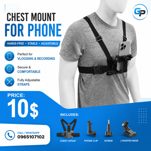 Chest mount phone holder