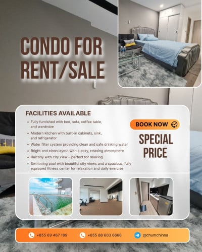 Condo for rent in Sihanoukvill – Fully Furnished