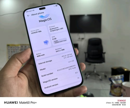 Honor X8B ក្រុមហ៊ុន 512G