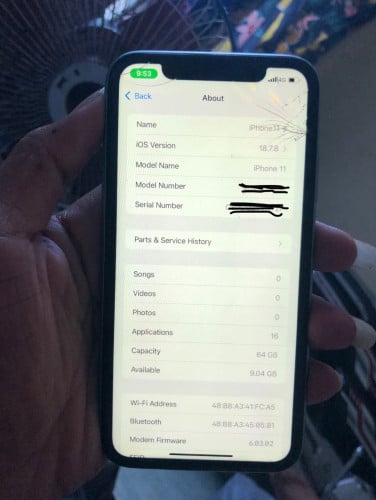 iPhone 11អេក្រង់សុិន 60$ បែកមុខក្រោយដូចរូប