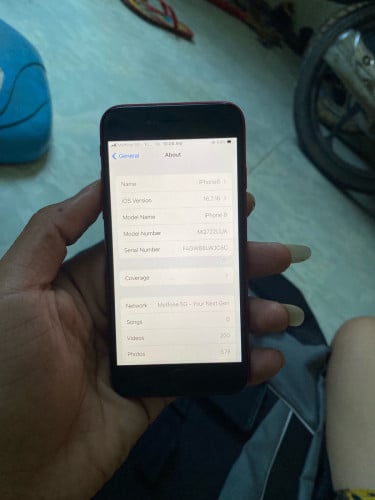 iPhone 8G 64G សានុំសុីនស្អាតពណ៍ក្រហមមានហុងស៊ុយ