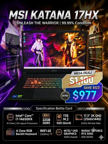MSI Katana សេរីឆ្នាំ 2026 99.99%