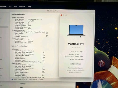 Sell MacBook Pro M2 pro 14' 2023 16g 512g សាក់21ដង