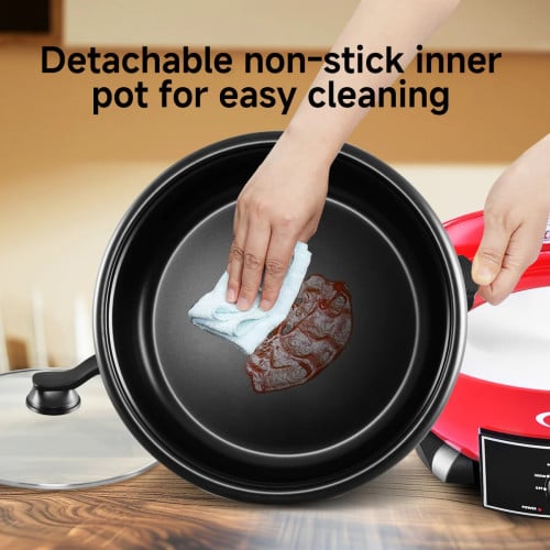 XXL Size 7L Steamboat & Multi Cooker, Hot Pot with Non-stick Inner Pot